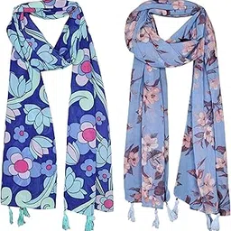 STOLE STUDIO Multicolor Floral Fashionable Summer CHIFFON Scarf-picture-35