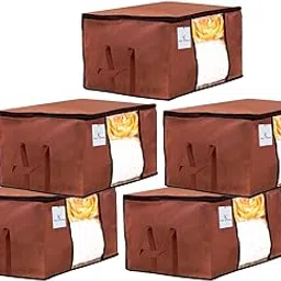 Kuber Industries Underbed Storage Bag, Storage Organiser, Blanket Cover Set of 5 - Dark Brown, Extra Large Size-CTKTC23822-picture-21