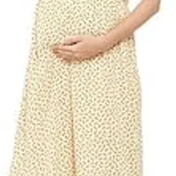 clovia Women's Cotton Pretty Florals Feeding Long Night Dress in White-picture-33