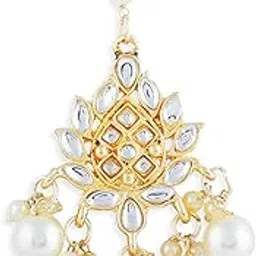 fabula by OOMPH Jewellery Gold Kundan Delicate Floral Wedding Maangtikka For Women & Girls Stylish Latest-picture-14