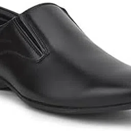 feather fits Men's Classic Black Pure Leather Slip-On Formal Shoes for Men– Lightweight PU Sole Office Shoes for Business, Corporate & Formal Events | Comfortable Walking |Breathable | Slip Resistant-picture-17