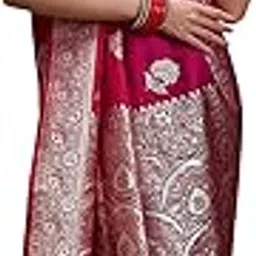 akhilam Women's Satin Silk Striped Printed Saree With Unstitched Blouse Piece (RNGREET301_HS_Parent)-picture-48