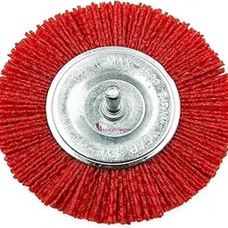 malfah enterprises Malfah Nylon Filament Abrasive Circular Wheel Wire Brush Flat Type 75mm 3" Red Brush For Wood Working Polishing Grinding Derusting Disc Brush QTY 1 PC-picture-29