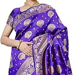 subham Women's Silk Blend Zari Woven Design Saree with Blouse Piece-picture-40