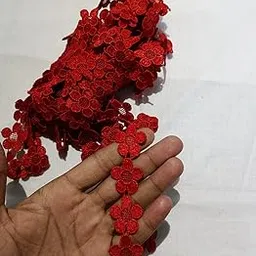 MODERN HUB Red Colour Laces for Dresses, Sarees, Lehenga, Suits, Bags, Decorations, Borders, Crafts and Home Décor,Blouse (9mtr)-picture-67