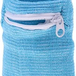 Outdoor Sports Fitness Wristband Sweatband Wallet Zipper Pocket Sky Blue|1 Piece Sports Wristband|Other Basketball Clothing| Team Sports |Sporting Goods-picture-15