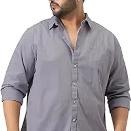 urbano plus Men's Cotton Full Sleeve Regular Fit Casual Solid Slub Shirt with Spread Collar-picture-11