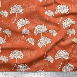Soimoi Cotton Canvas Fabric Flower Artistic Printed Craft Fabric by The Meter 56 Inch Wide-image-3