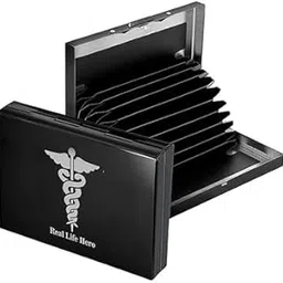 encelade RFID Protected Stainless Steel Black Real Life Hero 10 Slot Credit/Debit/ATM Card Holder for Men & Women image 1