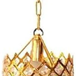 Crystal Pendant Chandelier, Gold Metal Hanging Lamp with Diamond Design, Decorative Ceiling Light for Home & Office (1)-picture-23