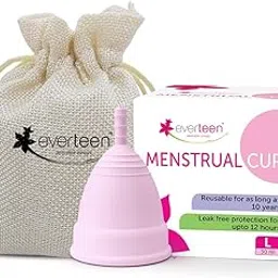 everteen® Menstrual Cup for Women- 1pc (Large, 30ml) with storage pouch- 12 hours Leak-Proof Protection. Have period with no smell, no discomfort.Pink-image-4
