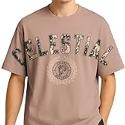 bullmer Trendy Half Sleeve Oversized Cotton Blend Crew Neck Tshirt for Men-picture-27