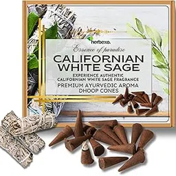 Californian White Sage Aroma Dhoop Cones - Natural Aroma for Cleansing and Purification (White Sage)-picture-11
