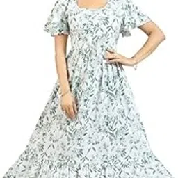 CS5006 Premium Rayon Cotton Designer Nighty for Women | All Over Print with Pocket on The Right Side-image-0