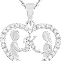 Couple Pendant "K" Letter Silver plated Valentine Latest American Diamond for Women Girls Girlfriend Men Boys Couples Lovers Design alphabet Cubic Zirconia Brass Chain Brass Pendant-image-31