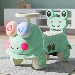 Baybee Kermit Ride on Cars for Kids | Indoor Baby Push Ride-ons with Glowing Lights & Safety Backrest | Portable Kids Car with Music & Toy Storage | Outdoor Rider Cars for Kid 1 to 3 Years (Green)-image-99