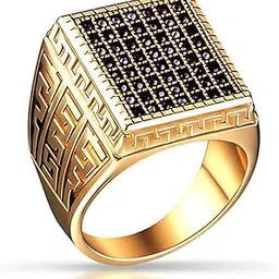 Royal Series - MAZE KING RING - Pure Stainless Steel Men’s Gold-Plated Ring – Statement Luxury Jewelry (Size : 20-24-26)-image-6