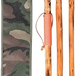 FOREST PILOT 3 Piece Wooden Walking Stick Wolf Carving with a Compass on The Top(Nature Color, 55 Inches, 1 Piece)-picture-59