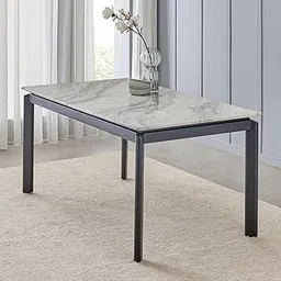 Home Centre Bruce Faux Marble Top 6-Seater Dining Table - White-image-10