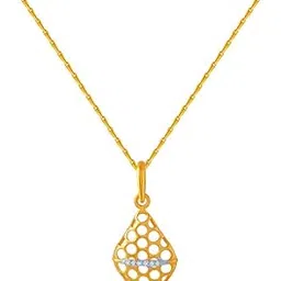 p.c. chandra jewellers 14k (585) Yellow Gold and American Diamond Pendant for Women-picture-23
