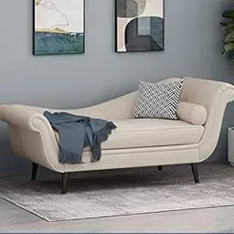 Fine Wood Art Velvet 2 Seater Sofa, for Living Room, Bedroom (Cream)-picture-10