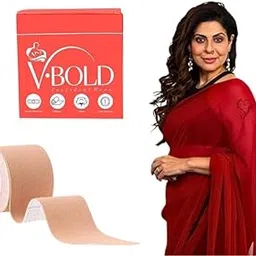 vbold Boob Tape for Women Breast Lift | Strapless Dress Nipple Tape | Multipurpose Body Tape for Breast Push Up | Breathable | Skin Friendly Adhesive Beige-picture-12