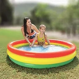 UJEAVETTE Inflatable Pool Blow up Kids Swimming Bathing Play Pool Rainbow 100cm-picture-37