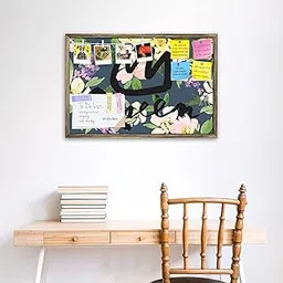 ArtzFolio Watercolor Flowers D7 | Bulletin Board Notice Pin Board | Vision Soft Board Combo with Thumb Push Pins & Sticky Notes | Antique Golden Frame | 30 x 20 inch (76 x 51 cms)-picture-18