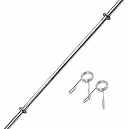 3 Feet 19 MM Straight Rod With 2 Piece Locks Weight Lifting Bar (Silver) Weight Lifting Bar ()-picture-42
