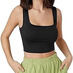 Rib Knit Tank Top Women Crop Tops and Tunics|Designer Sando Tops for Women and Girls Ribbed-picture-26