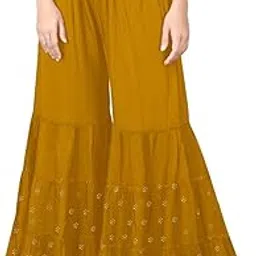 dharm house Women's Rayon Foil Print Sharara Palazzo Pants-picture-47