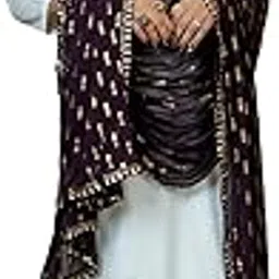 hella fashions Women’s Chiffon Dupatta 2.4 Meter | All Over Gold Print with Elegant Zari Lace Edges | Lightweight, Stylish Dupatta for Ethnic Suits, Lehengas-picture-16