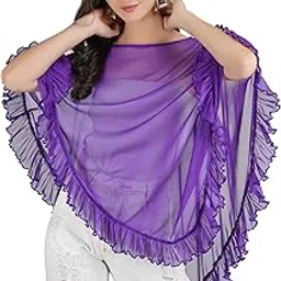 aol Women's Power Net Ruffled Cape/Poncho image 1