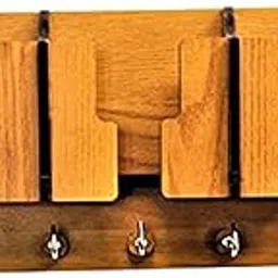 US DZIRE - THE BRAND OF LIFESTYLE ® Antique Wooden Key Holder | Mobile Charging Stand Key Holder | for Home, Office | Wall Decor Craft. Pack of 1, Beige-image-42
