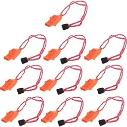 ATORSE Outdoor High Decibel Camping Emergency Whistle with Lanyard Strap Orange 12x-image-30