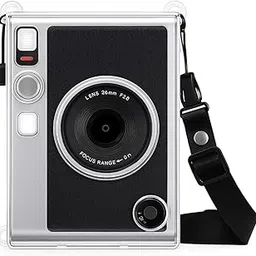 CALVILLE Mini EVO Camera Case – Compatible with Fujifilm Instax Mini EVO Instant Camera – Lychee Texture PU Leather Cover (Transparent GLIMZ)-picture-20