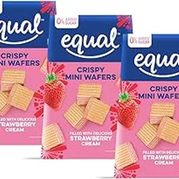 Equal Strawberry Wafer Cubes (Sugar-Free) | Pack of 3 (100g each) | 0% Added Sugar & 100% Taste | Flavoured Wafers | Crispy Creamy Wafers | Crunch Anytime Anywhere-picture-31