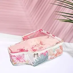 Gulmohar by Homestrap Blouse Cover Organizer | Ideal for Silk, Embroidered & Designer Blouses | Travel-Friendly, Dustproof & Moisture Resistant | Durable & Lightweight Storage | Set of 1(Pink)-picture-37