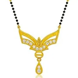 Ashokaa Collection American Diamond Gold Plated Designer Mangalsutra for Girls and Women (With Chain)-picture-56