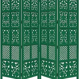 NAQQASH Wooden Room Divider Partition for Living Room Wooden Screen Partition Hall Partition Makeup Studio Privacy Divider Floor Panels for Pooja Room | Partition 6 feet 2 Panels-image-90
