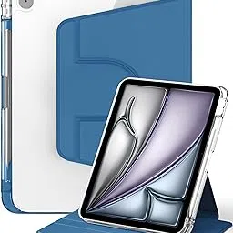 eller santé® Smart 360 Degree Rotating Stand Cover Case for iPad (A16) 11th/10th Generation (2025/2022) 11-inch/10.9-inch Transparent Back with Pencil Holder [Auto Sleep Wake]- Blue-picture-59