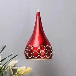 Homesake® Glossy Spining Top Hanging Pendant Lamp, Ceiling Light (Red, Cross-Cut)-picture-14