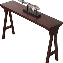 Wooden Console Table Modern Solid Wood Entryway Table for Living Room, Hallway, or Office Slim Design | Dark Brown | 80 x 30 x 80 cm-image-47