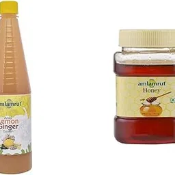 Amlamrut Amla Lemon Ginger Squash 650 ml and Natural Honey 300g Combo Pack | Traditional Amla Sweets | Fresh, Pure & Delicious | Ideal for Celebrations & Gifting-picture-14
