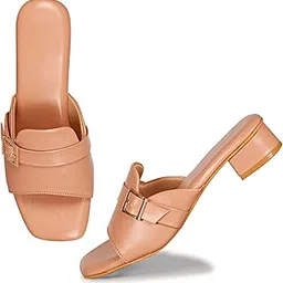 shoegazing Casual Daily Use Block Heel Slippers For Women| Women's Comfortable Block Heels Sandals-picture-48