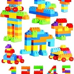 AEXONIZ TOYS Plastic Building Blocks Toy with Wheels for Kids,Block Game for 3-8 Years Old Kids Boys & Girls,Random Color,200 Piece (200 Piece Block Toys for Kids)-picture-13