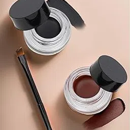 Black & Brown 2 In 1 Waterproof & Smudge Proof 24Hrs Gel Matte Eyeliner/Gel Kajal 6 G (Black, Brown)-picture-23