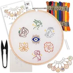 picknMAKE DIY Zodiac Sign Keychain Making Kit – Embroidery Kit for Beginners, Cross Stitch Kit for Beginners and Astrology Lovers – Includes Threads, Fabric, Hoop, Needles, and Key Loops-image-47