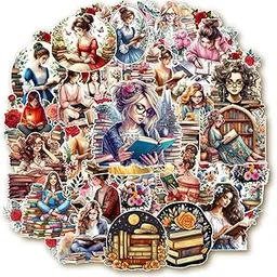 CRAFTEEZY 65 PCs Girls Reading Books Stickers for Journal Diary Scrapbooking DIY Page Decoration Scrapbook Stickers-picture-14