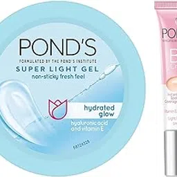 POND'S Super Light Gel Oil Free Face Moisturizer 49g, With Hyaluronic Acid & Vitamin E for Daily Use & POND'S BB+ Cream, Instant Spot Coverage + Light Make-up Glow, Ivory 9g-picture-16